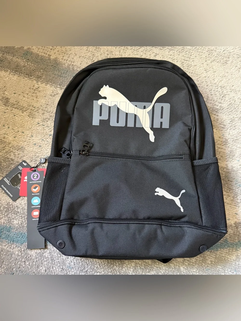 NWT Puma Black Eclipse Backpack with laptop sleeve